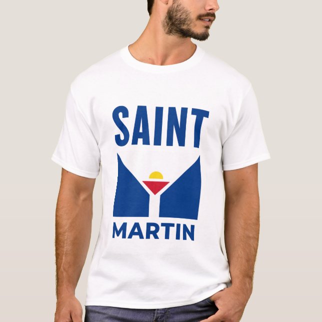 Saint Martin Flagge T-Shirt (Vorderseite)