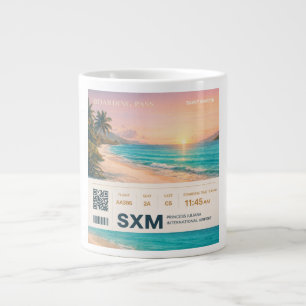 Saint Martin SXM Bordkarte Sonnenuntergang Jumbo-Tasse