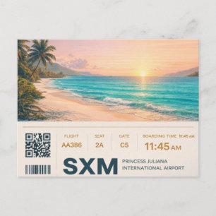 Saint Martin SXM Bordkarte Sonnenuntergang Postkarte