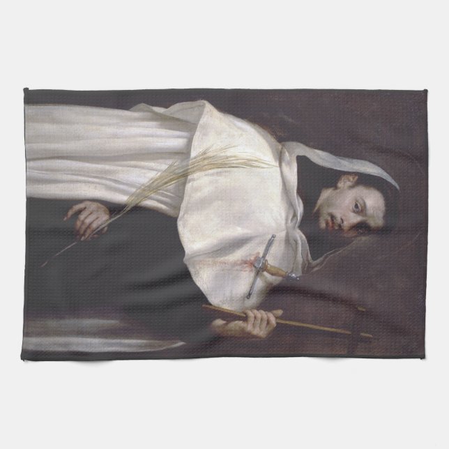Saint Martyr Angelus von Jerusalem Geschirrtuch (Horizontal)