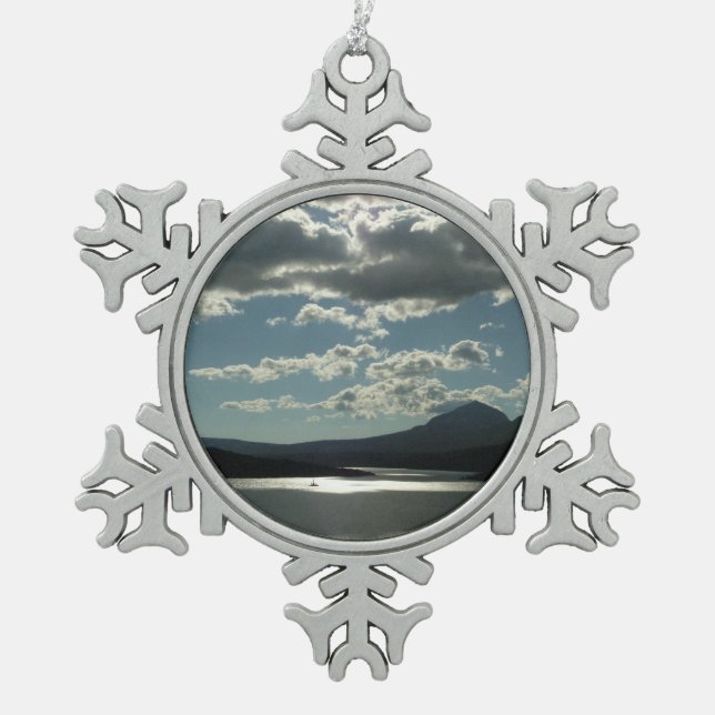 Saint Mary Lake I - Glacier National Park Schneeflocken Zinn-Ornament (Vorderseite)
