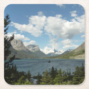 Saint Mary Lake II im Glacier-Nationalpark Rechteckiger Pappuntersetzer