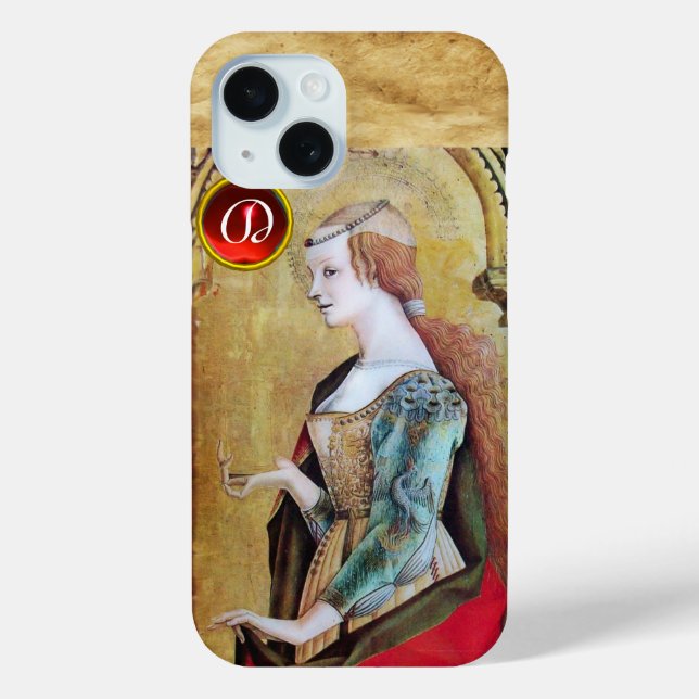 SAINT MARY MAGDALENE Parchment Ruby Gem Monogram Case-Mate iPhone Hülle (Rückseite)