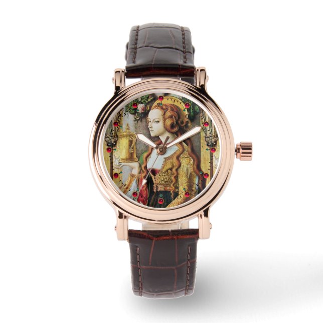 SAINT MARY MAGDALENE Pink Gemstones Armbanduhr (Vorderseite)