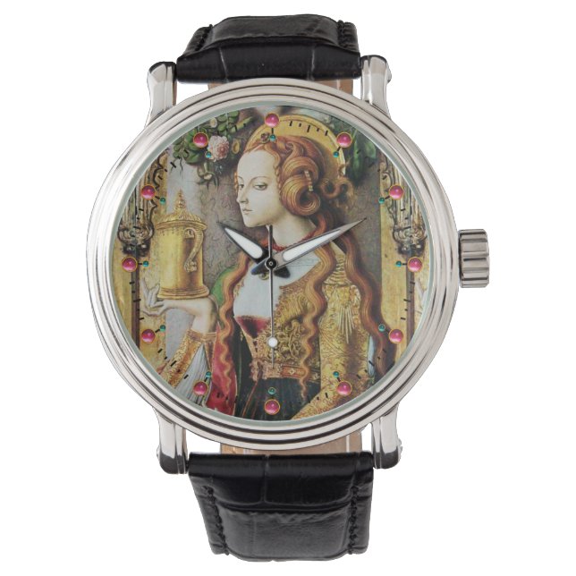 SAINT MARY MAGDALENE Pink Gemstones Armbanduhr (Vorderseite)