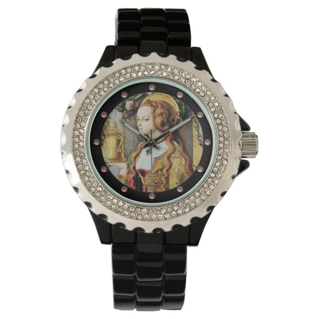 SAINT MARY MAGDALENE Pink Gemstones Armbanduhr (Vorderseite)