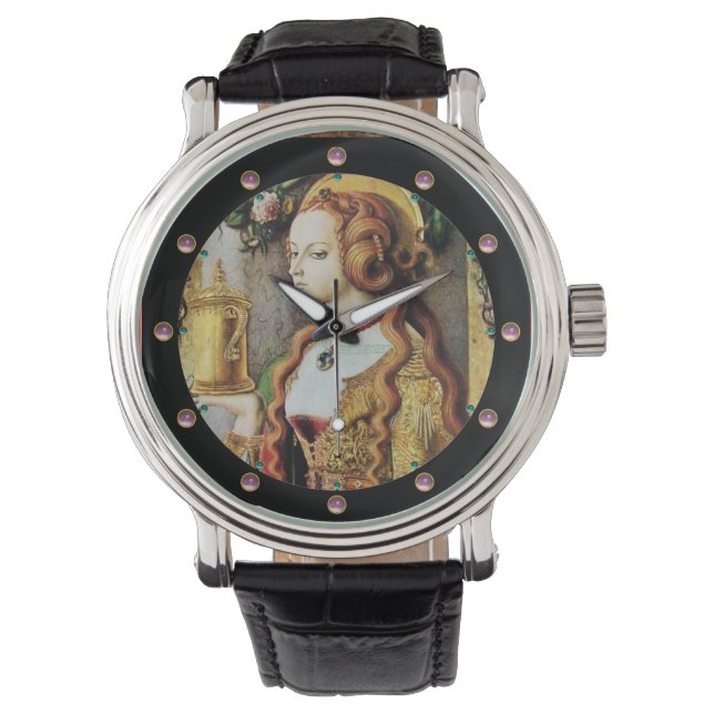 SAINT MARY MAGDALENE Pink Gemstones Armbanduhr (Vorderseite)