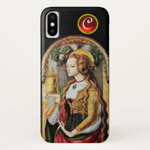 SAINT MARY MAGDALENE Ruby Gem Monogram ,Black Case-Mate iPhone Hülle