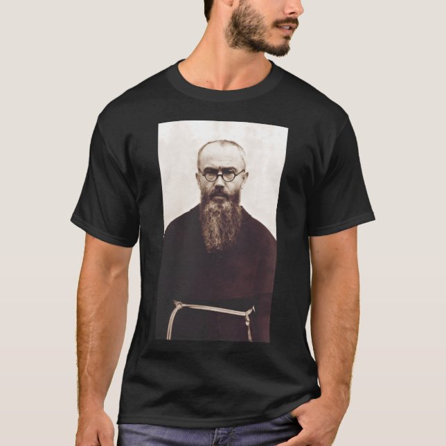 Saint Maximilian Kolbe polnischer katholischer Pri T-Shirt (Vorderseite)