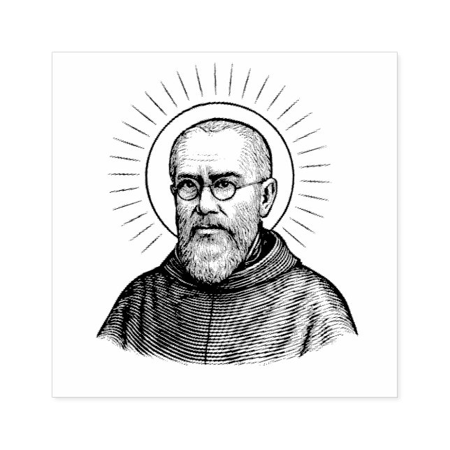 Saint Maximilian Kolbe Priest Martyr Gummistempel (Prägung)