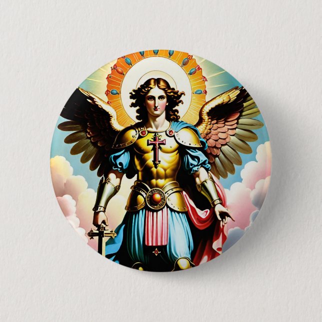 Saint Michael Abzeichen Button (Vorderseite)