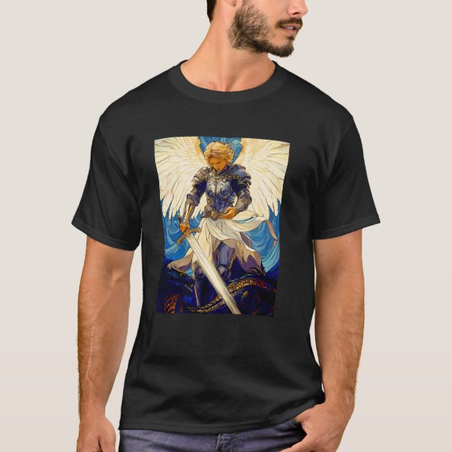 Saint Michael Archangel Katholische Christliche Fr T-Shirt (Vorderseite)