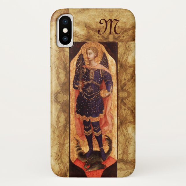 SAINT MICHAEL ARCHANGEL MIT DRAGON-Monogramm Case-Mate iPhone Hülle (Rückseite)
