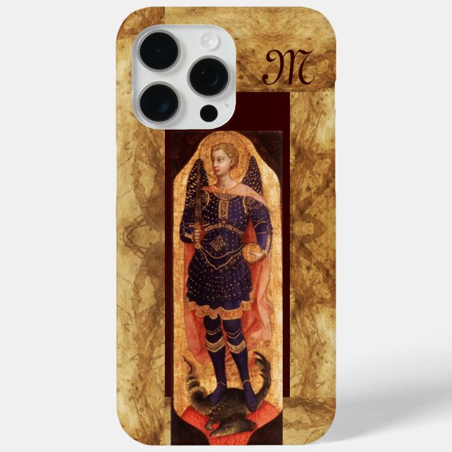 SAINT MICHAEL ARCHANGEL MIT DRAGON-Monogramm Case-Mate iPhone Hülle (Rückseite)