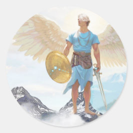 Saint Michael Archangel Protection Protect Us Runder Aufkleber