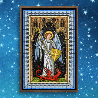 Saint Michael Battles das Besenplakat Poster