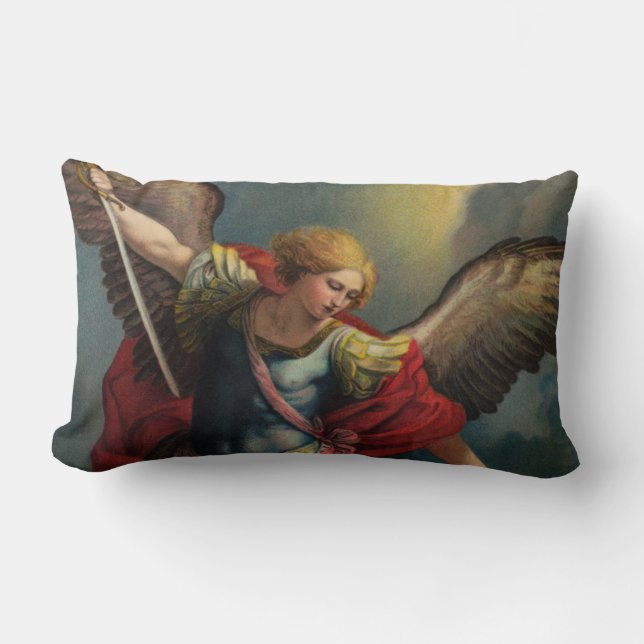 Saint Michael der Archangel Lumbar Pillow Lendenkissen (Vorderseite)