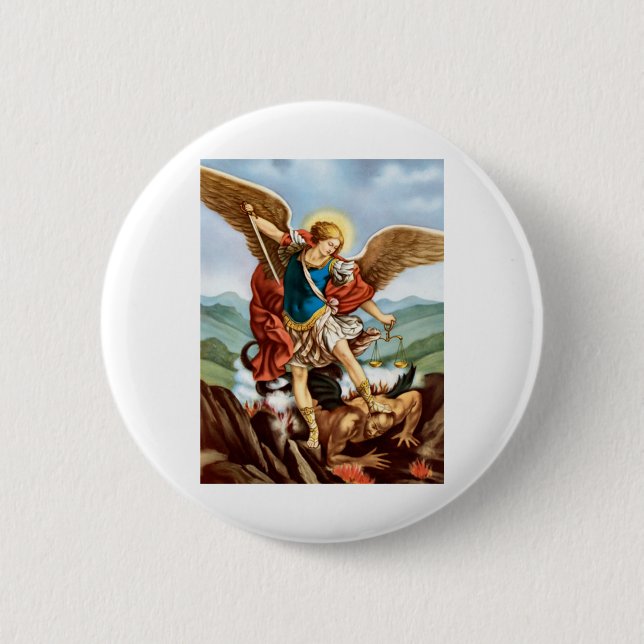 Saint Michael der Erzengel Button (Vorderseite)