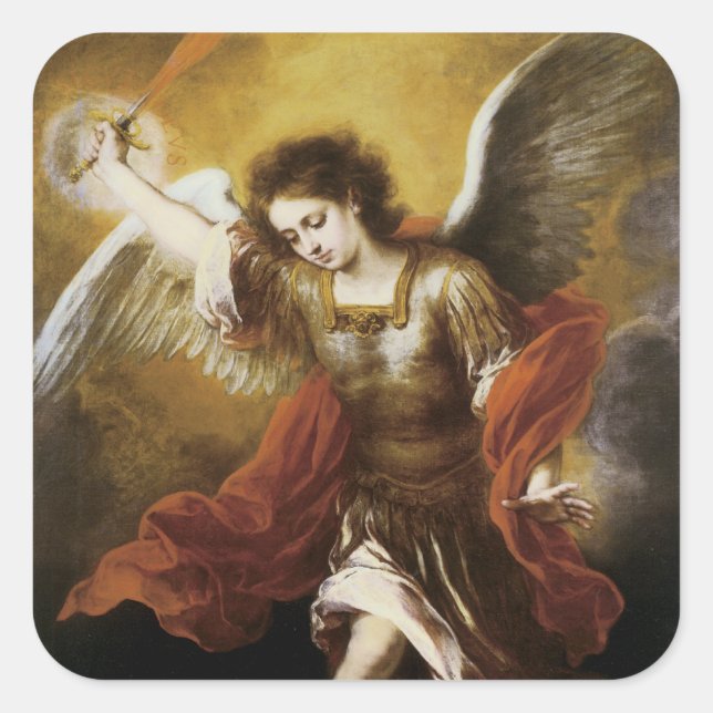 Saint Michael Quadratischer Aufkleber (Vorderseite)
