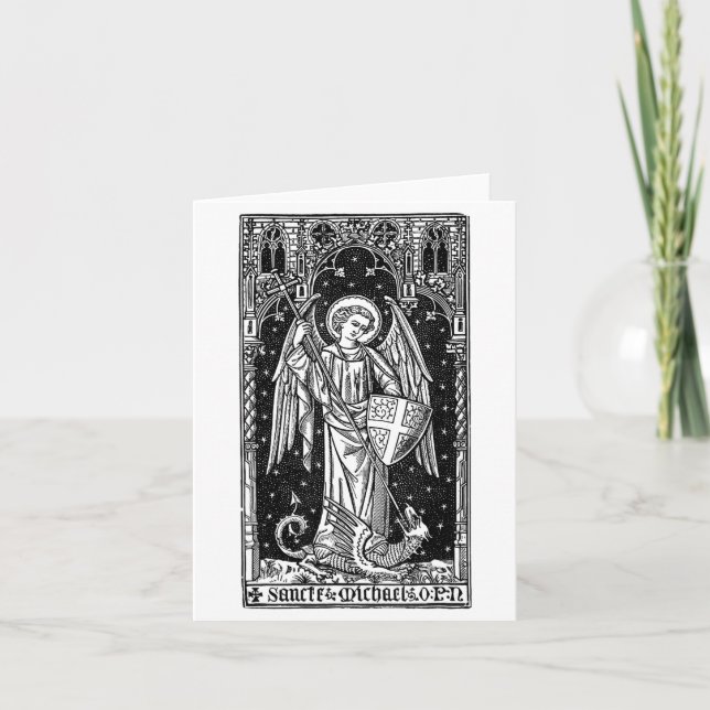 Saint Michael The Archangel Defeating Satan Christ Karte (Vorderseite)