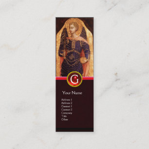 SAINT MICHAEL THE ARCHANGEL with DRAGON MONOGRAM Mini Visitenkarte
