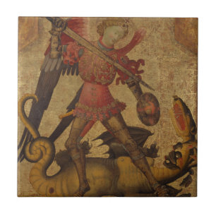 Saint Michael und der Drache Fliese