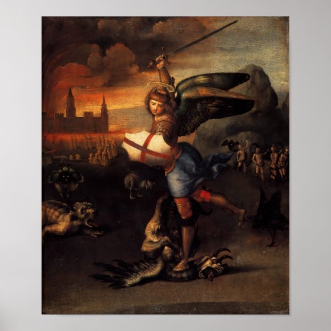 Saint Michael und der Drache Poster (Vorne)