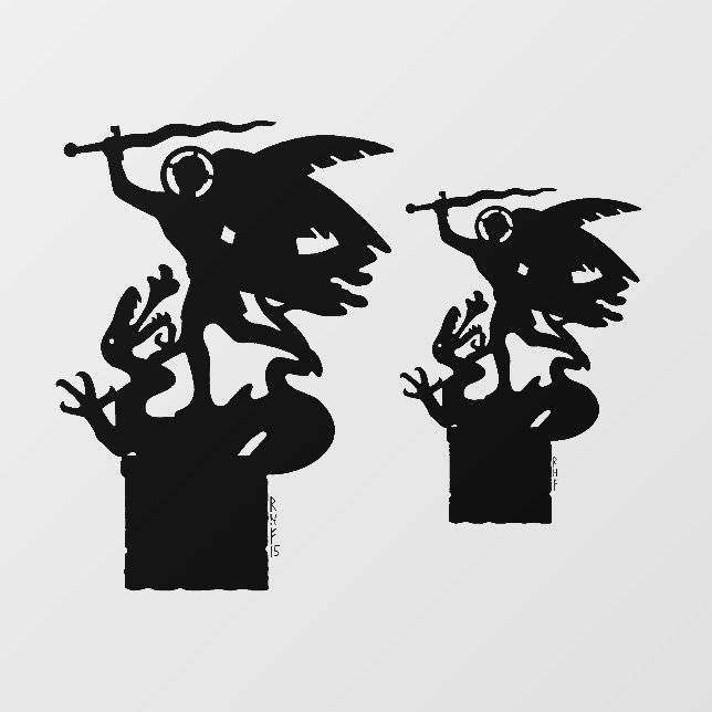 Saint Michael und Dragon Fensteraufkleber (Blatt)