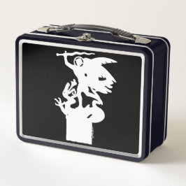 Saint Michael und Dragon (in Weiß) Metall Brotdose