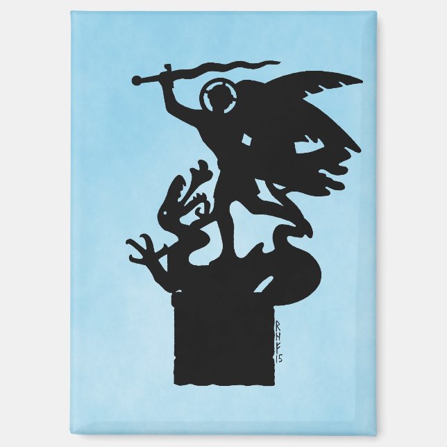Saint Michael und Dragon Magnet (Vorderseite)