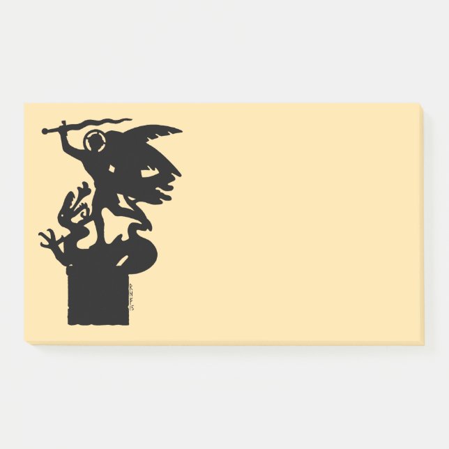 Saint Michael und Dragon Post-it Klebezettel (Vorderseite)