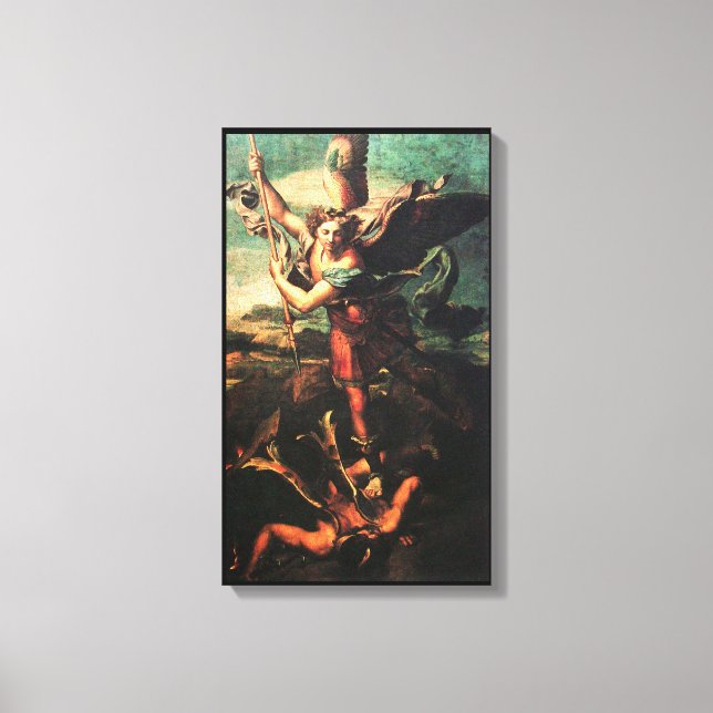 SAINT MICHAEL VANGUISHING SATAN LEINWANDDRUCK (Vorderseite)