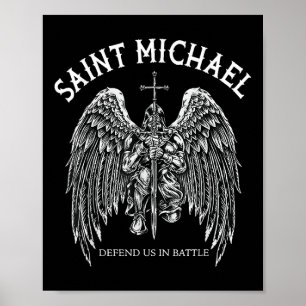Saint Michael verteidigt uns im Kampf Poster