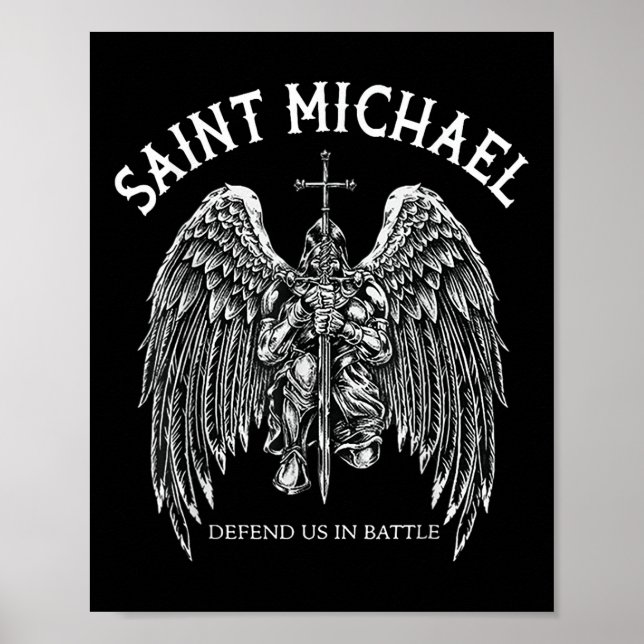 Saint Michael verteidigt uns im Kampf Poster (Vorne)