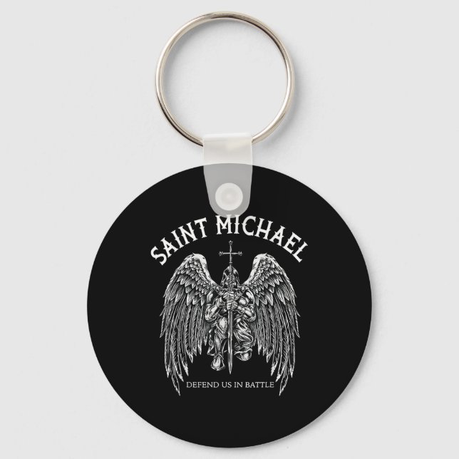 Saint Michael verteidigt uns im Kampf Schlüsselanhänger (Vorderseite)