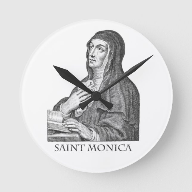 Saint Monica Runde Wanduhr (Vorderseite)