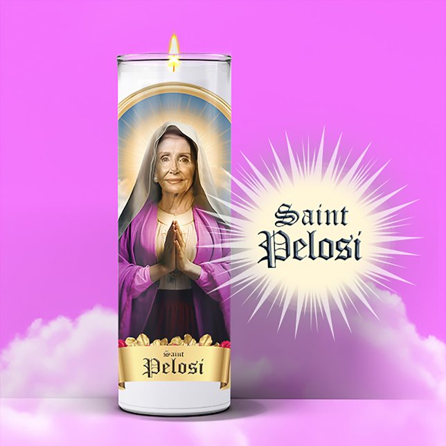 Saint Nancy Pelosi Gebet Candle Aufkleber (Saint Nancy Pelosi Devotional Prayer Candle Sticker Label)