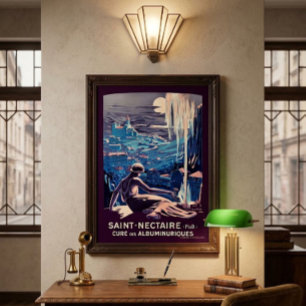 Saint-Nectaire, Frankreich Art Deco Vintage Touris Poster