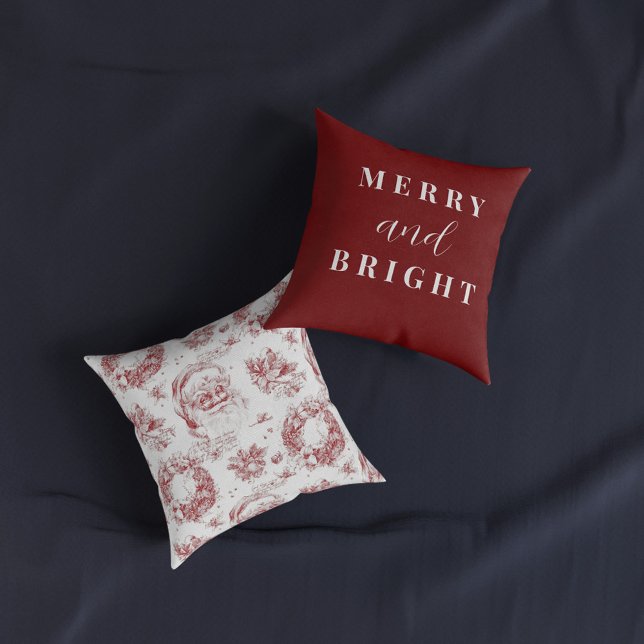 Saint Nicholas Decoupage French Country Red Toile Kissen (Von Creator hochgeladen)