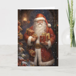 Saint Nicholas Giving Gifts Christmas Feiertagskarte