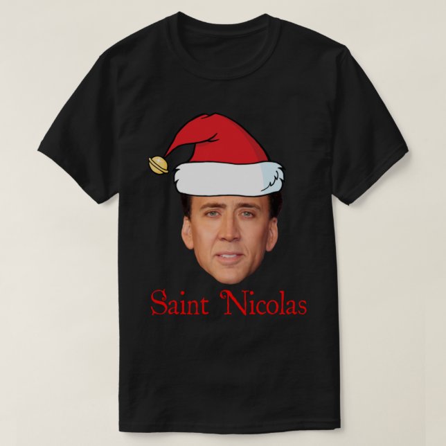 Saint Nicolas Cage Weihnachten T-Shirt (Design vorne)