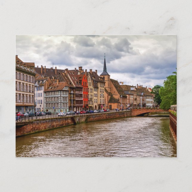 Saint-Nicolas dock in Straßburg, Frankreich Postkarte (Vorderseite)