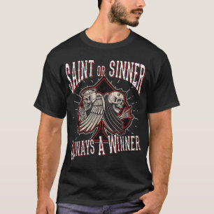 Saint oder Sinner Vintag Retro Rock'n'Roll Tattoo  T-Shirt