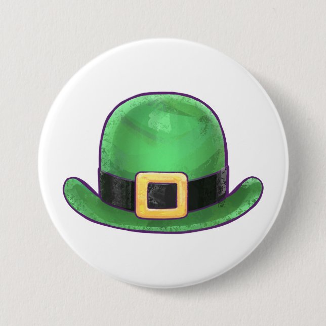 Saint Paddys Day Green Derby Hat Button (Vorderseite)
