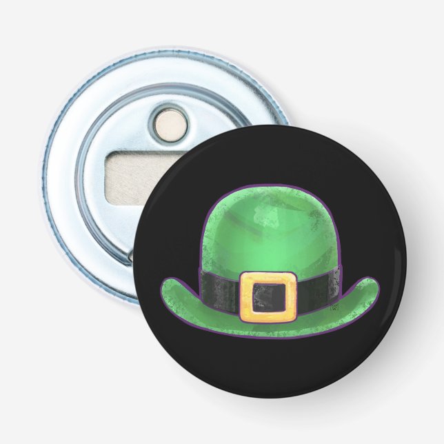 Saint Paddys Day Green Derby Hat Flaschenöffner (Vorderseite)