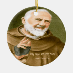 Saint Padre Pio Keramik Ornament