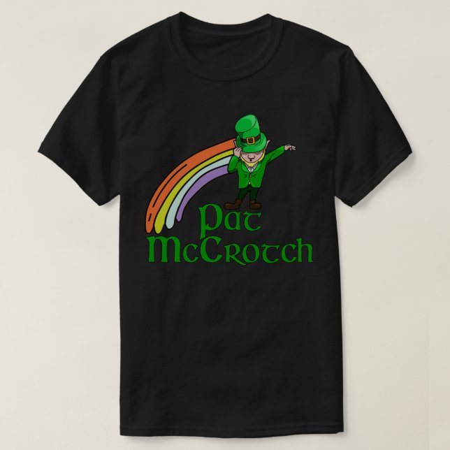 Saint Pat McCrotch Funny Kleeblatts St T-Shirt (Design vorne)