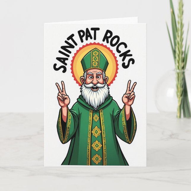 Saint Pat Rocks Modern Card Karte (Vorderseite)