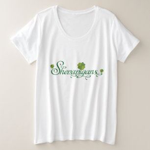 Saint Patrick Day Shenanigans Irish Kleeblatt Große Größe T-Shirt