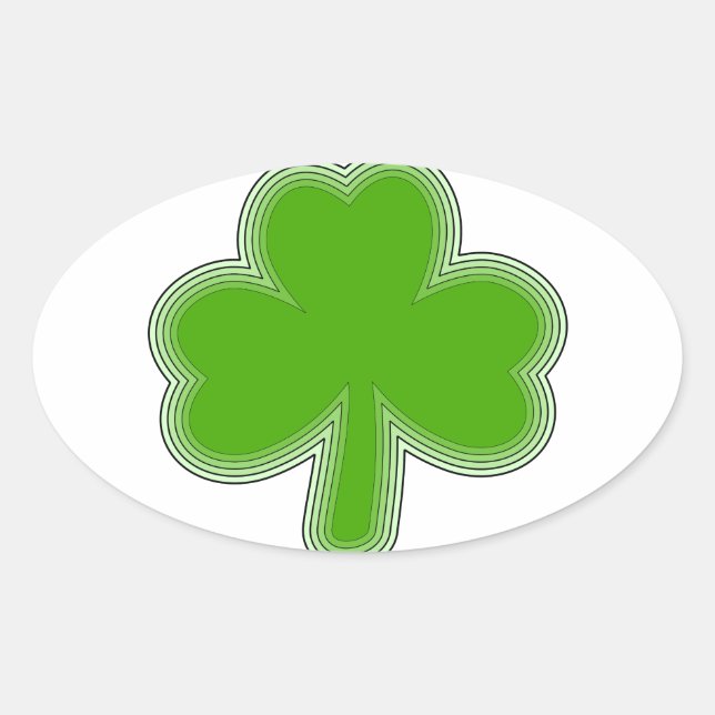 Saint-Patrick-Kleeblatt Zeichnend Ovaler Aufkleber (Vorderseite)